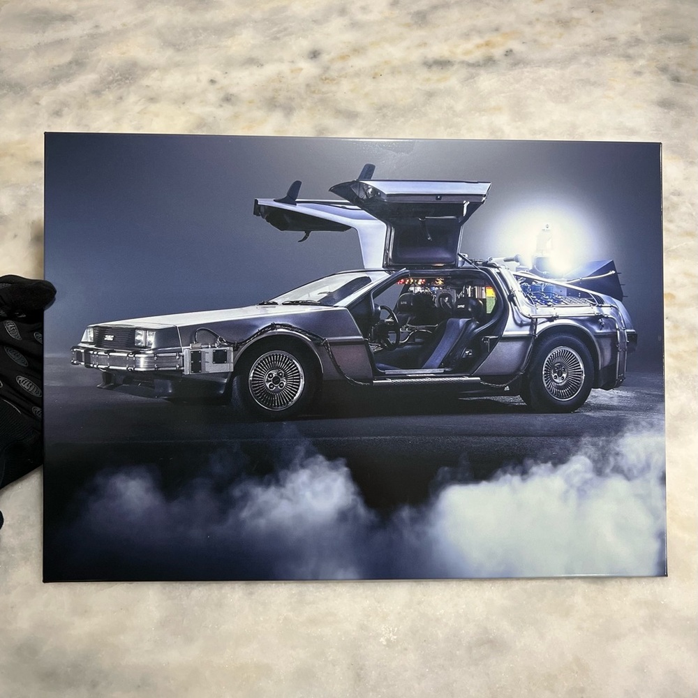 Back To The Future DeLorean Gloss Metal Displate Poster  17.7” x 12.6”